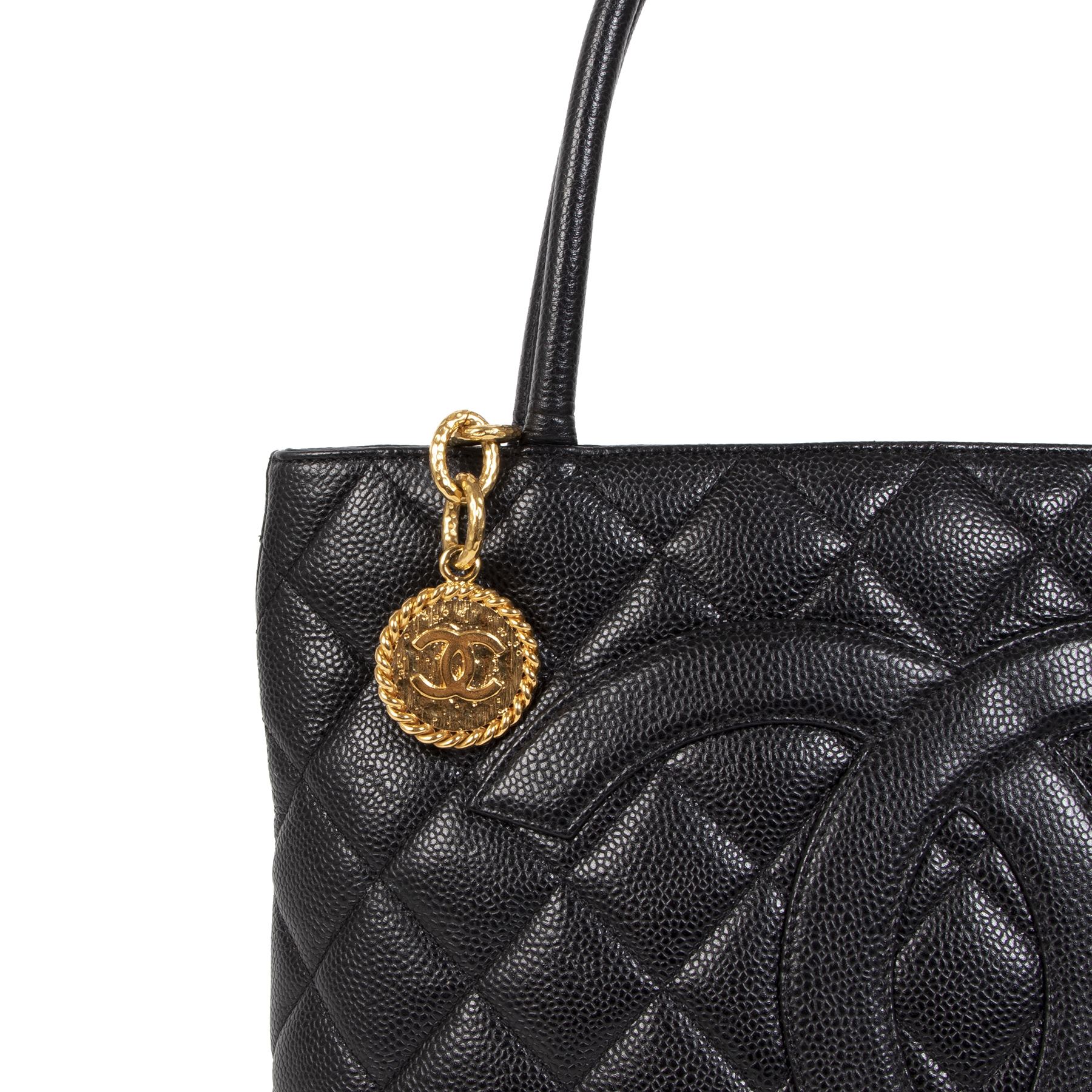 Chanel Black Caviar Medallion Classic Tote Bag Labellov Buy and Sell Authentic Luxury