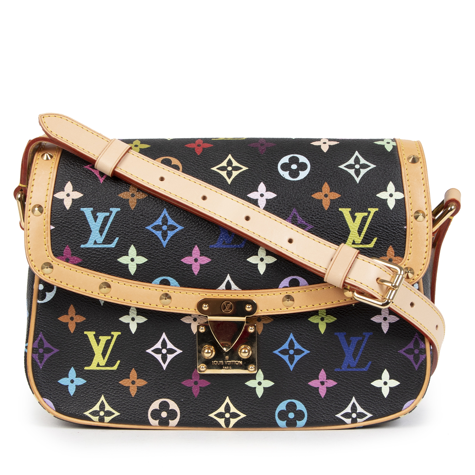 Louis Vuitton Multicolor Monogram Black Sologne Cross Body Bag