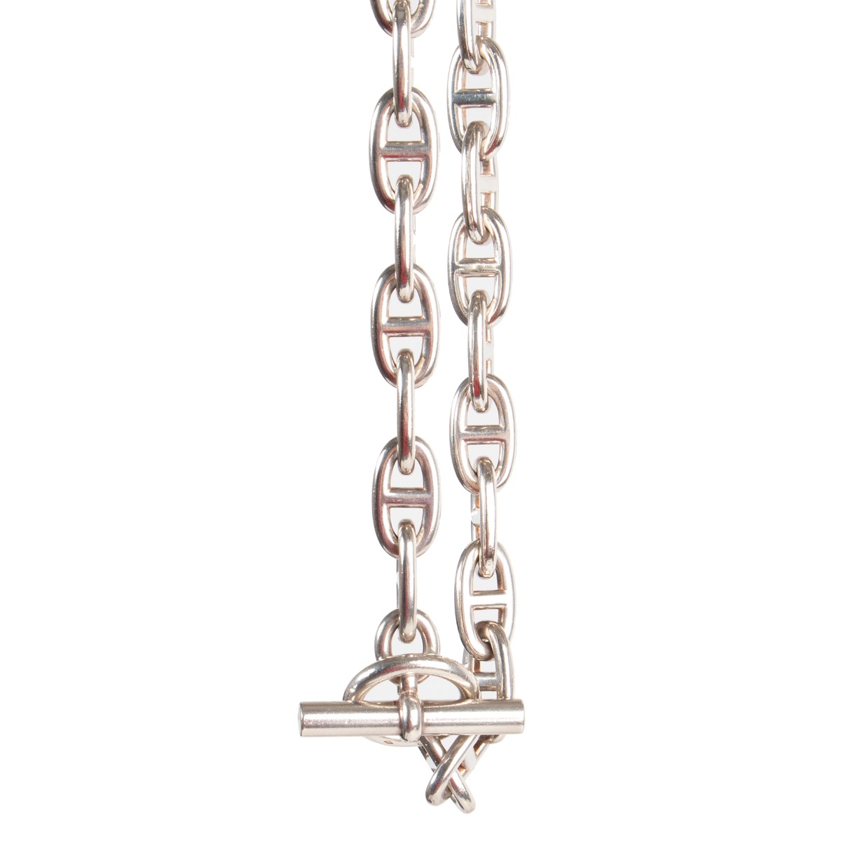 Hermes Sterling Silver Chaine d'Ancre Pendant Necklace – MAISON de LUXE