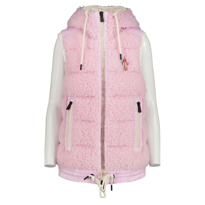Moncler Grenoble Pink Teddy Fleece Jacket - Size L