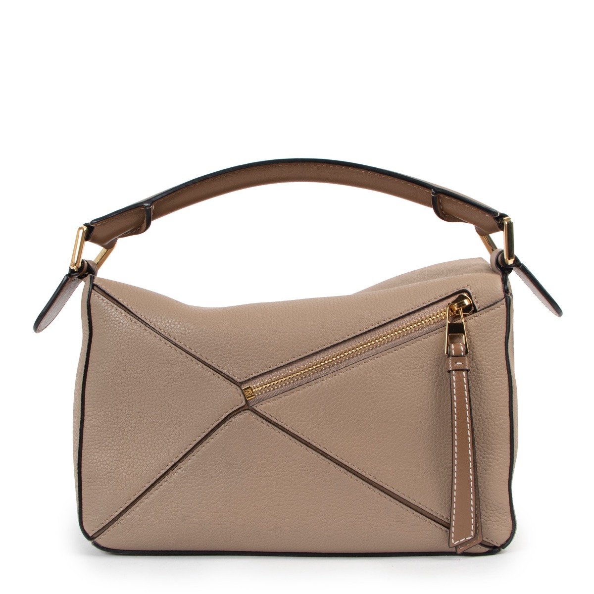 Loewe puzzle grained leather top