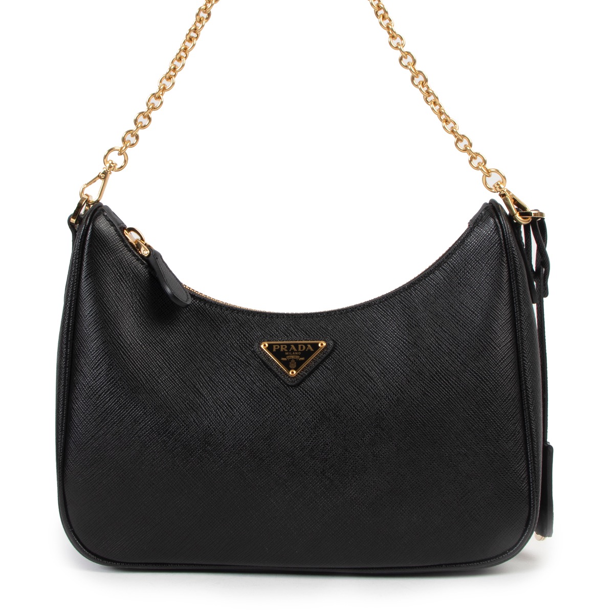 Prada Black Saffiano Leather Re-Edition 2005 Shoulder Bag