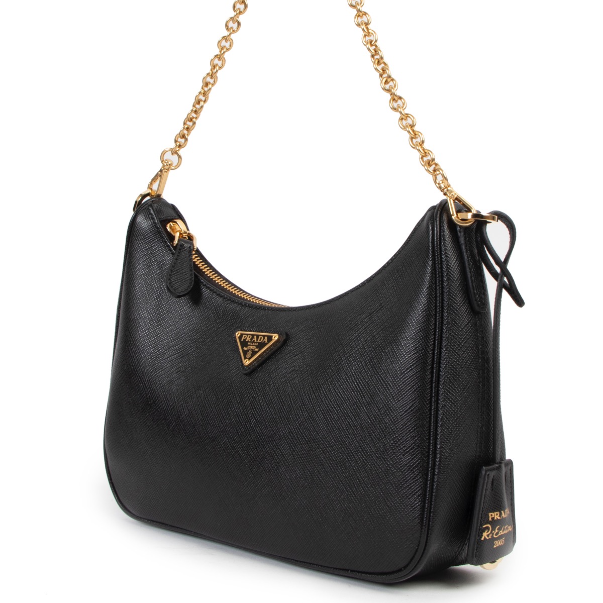 Prada Re-Edition 2005 Shoulder Bag Saffiano Black in Saffiano Leather with  Gold-tone - US