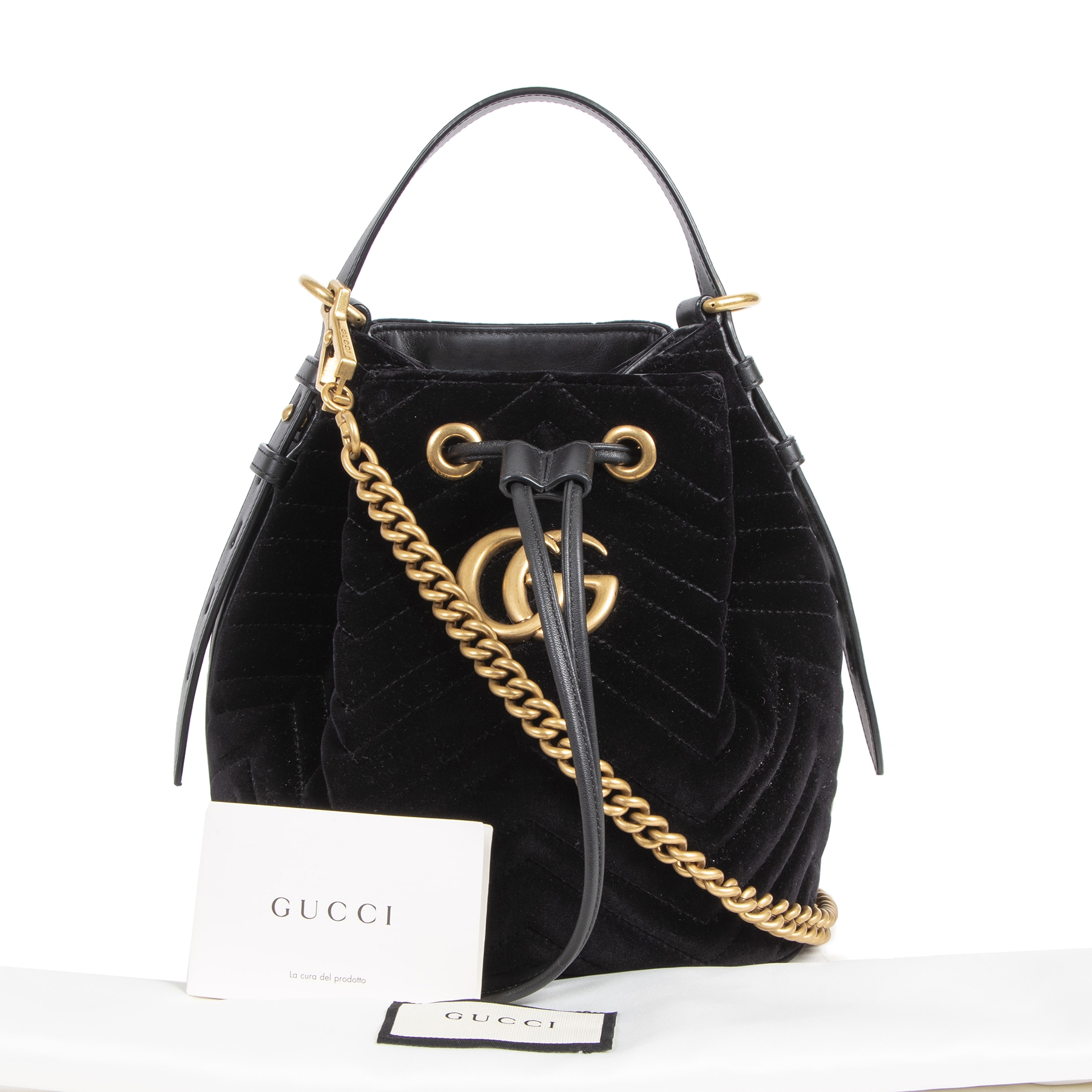 Gg marmont velvet bucket bag online