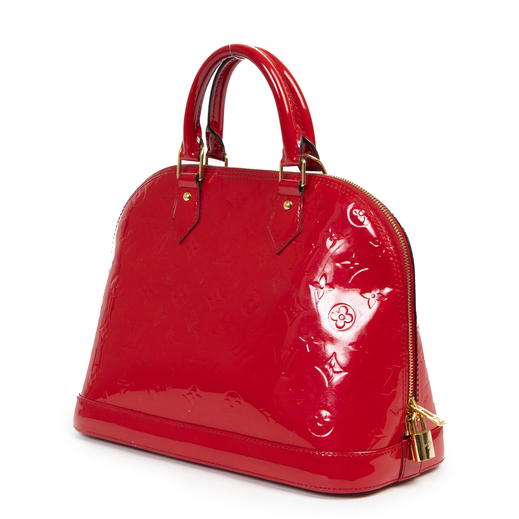 Louis Vuitton Red Vernis Alma PM Bag Labellov Buy and Sell