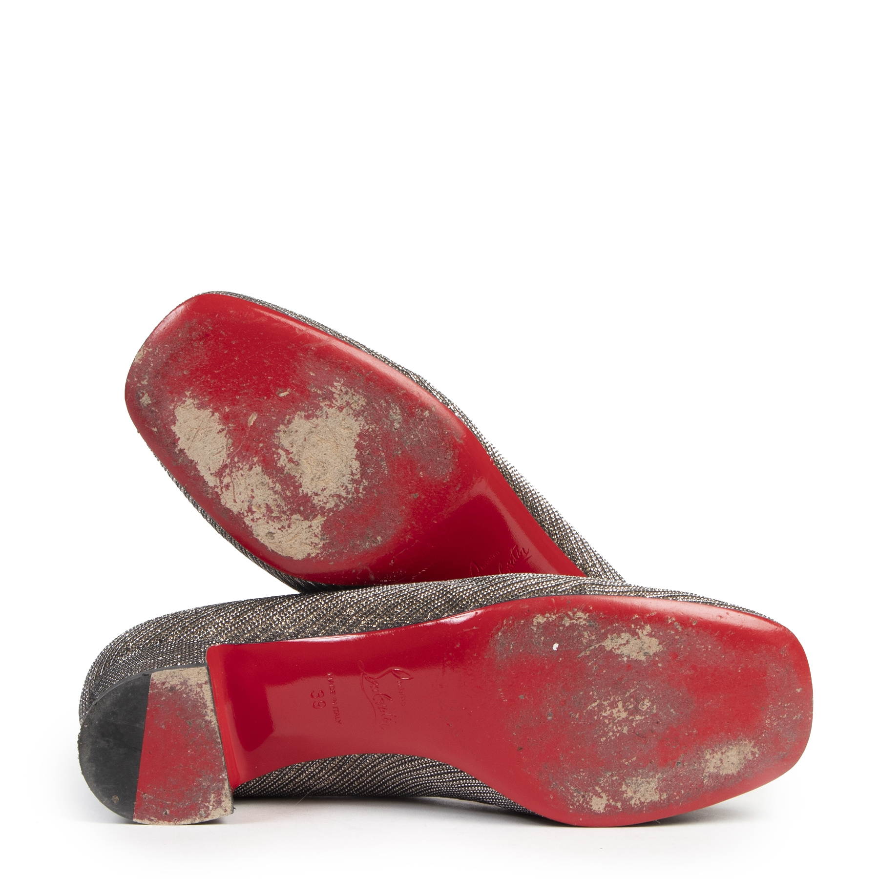 Christian Louboutin Cadrilla 35 Glitter Chain Heels - Size 39