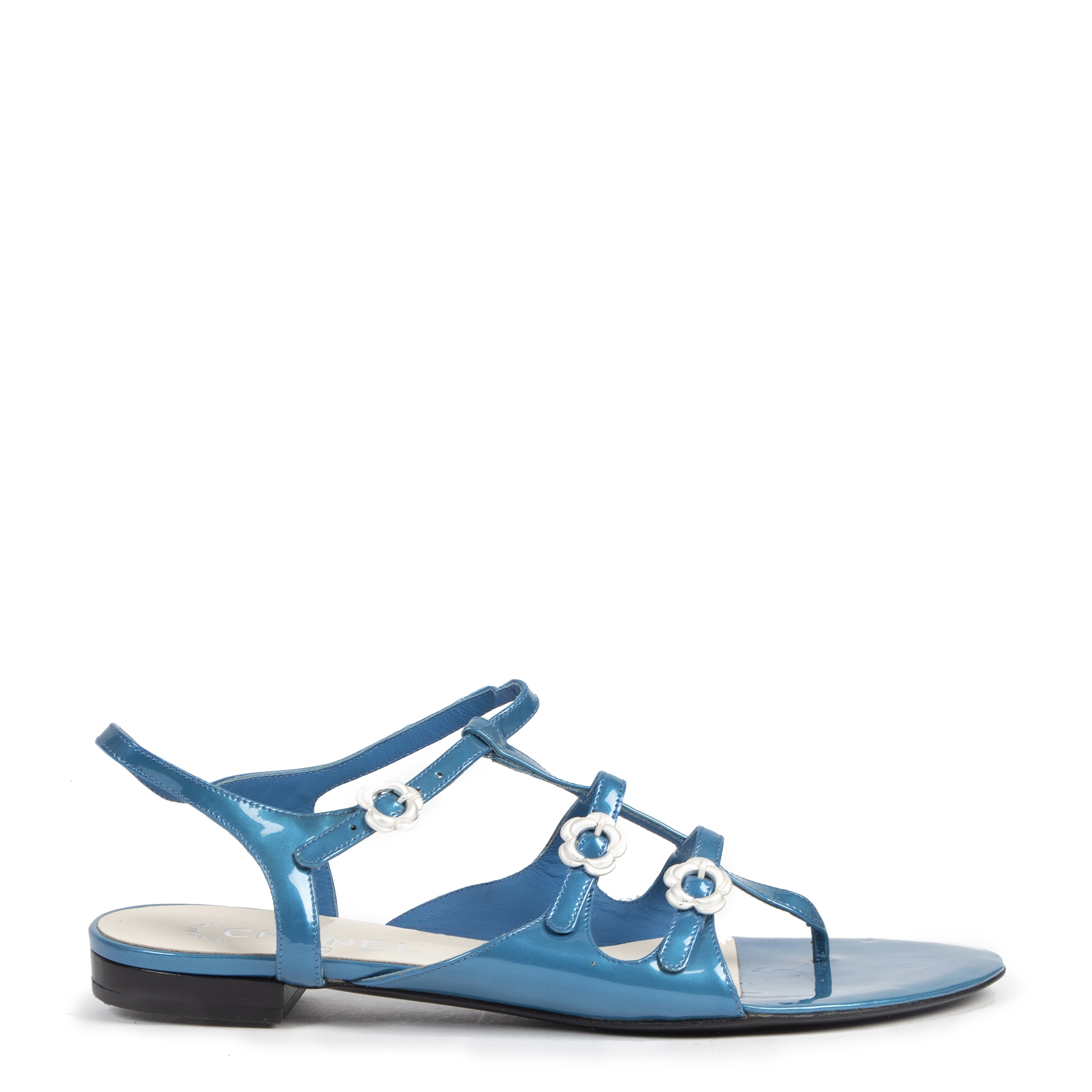 Chanel sandals blue hot sale
