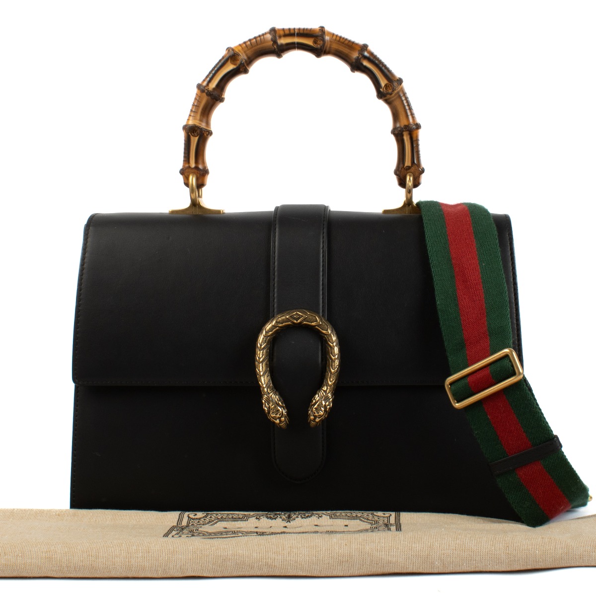 Gucci Black Dionysus Large Bamboo Handle Bag Labellov Buy and Sell Authentic Luxury