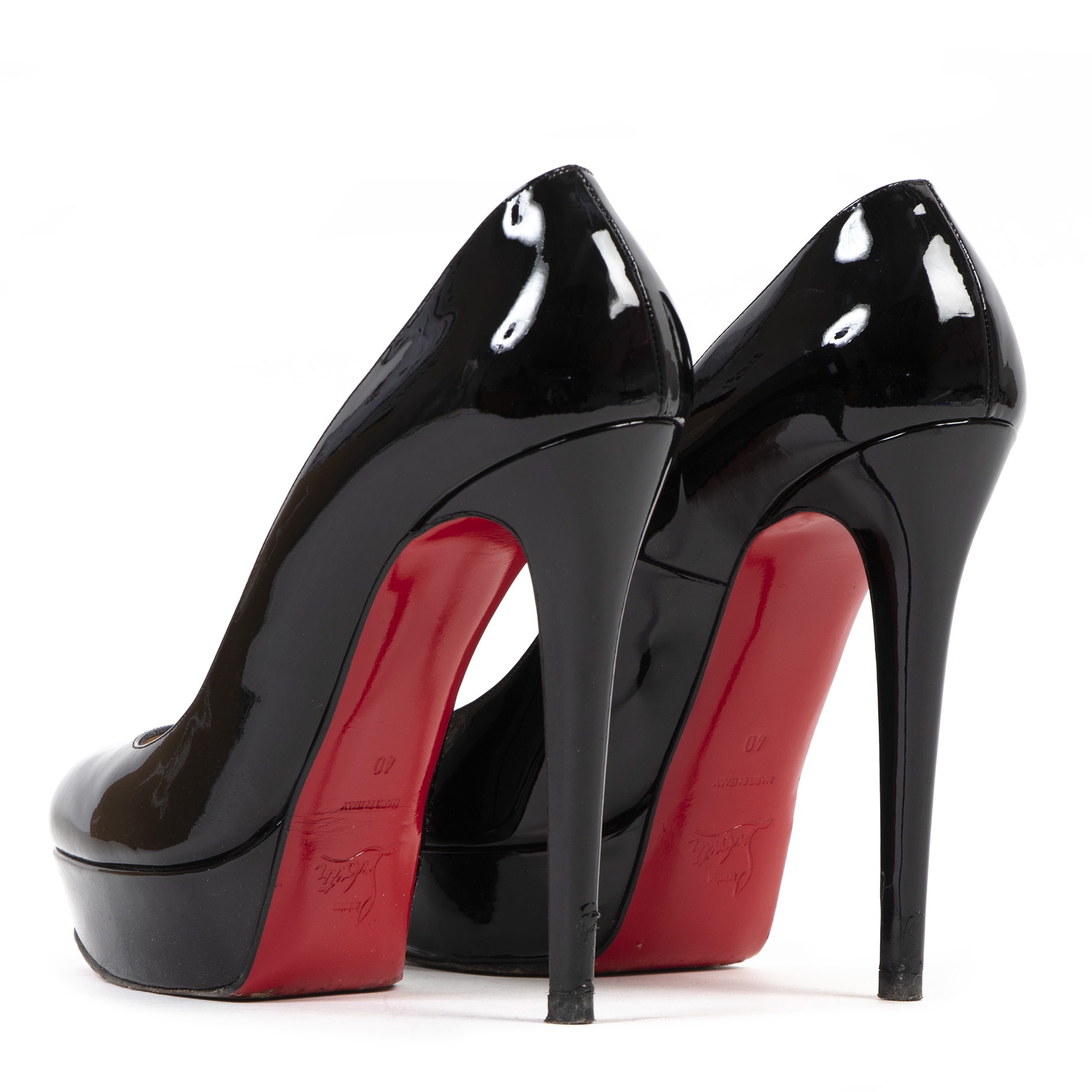 ルブタン　BIANCA 140  エナメル　ベージュ Christian Louboutin Pre-Loved Bianca 140 platform pumps for