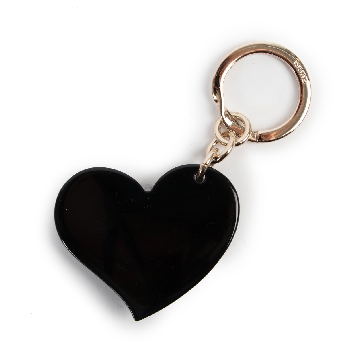 Gucci Black Heart Shaped Embellished Keychain Labellov Buy and Sell Authentic Luxury