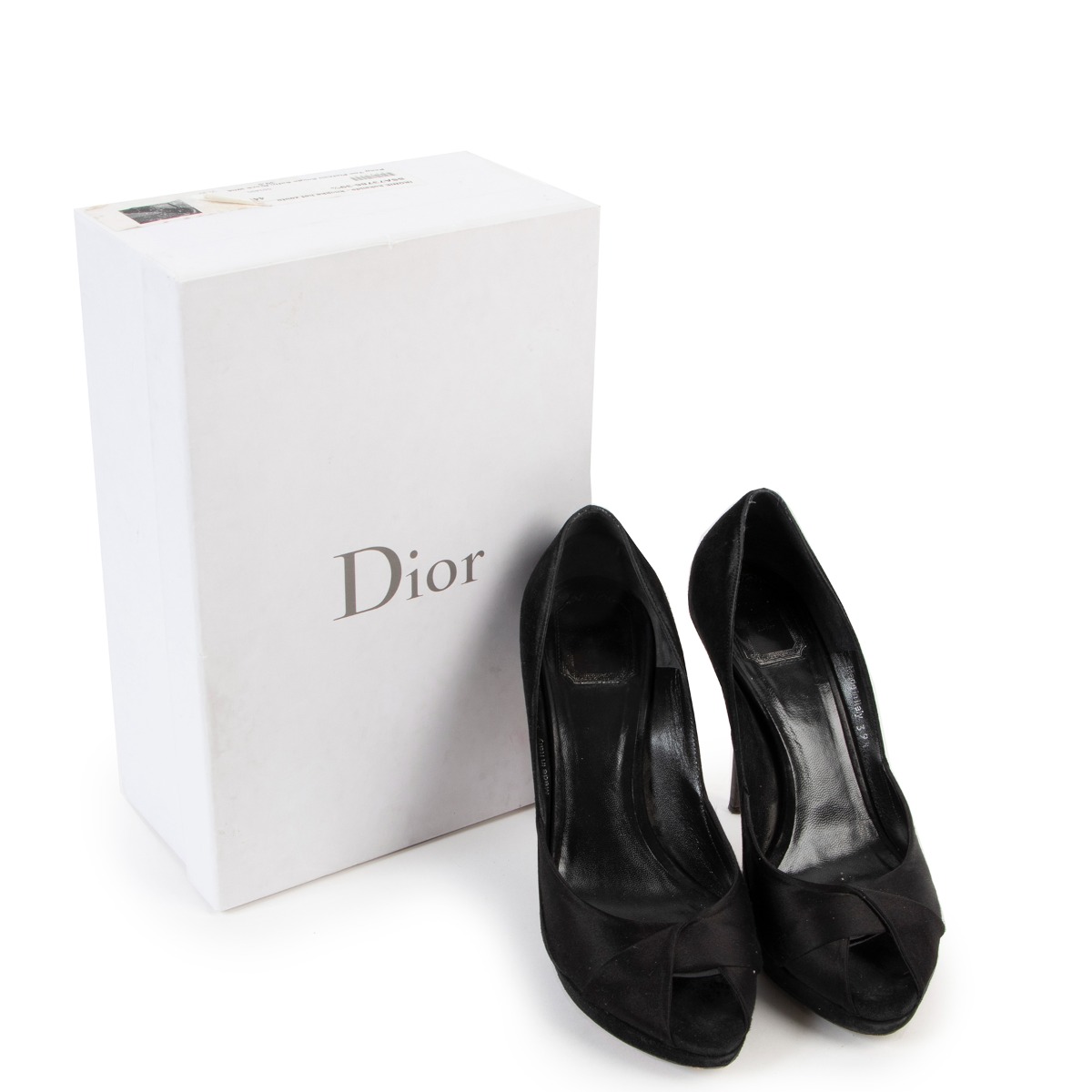 Christian Dior ブラック オープントゥパンプス Christian Dior