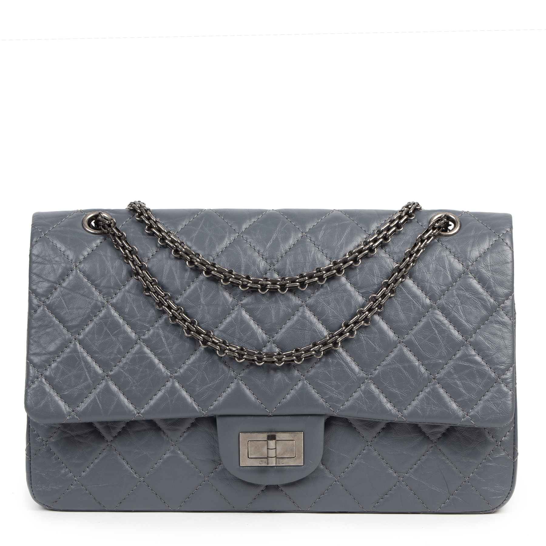 Chanel Blueish/Grey Aged Calfskin 2.55 Reissue 227 Flapbag ○ Labellov ○ Buy  and Sell Authentic Luxury