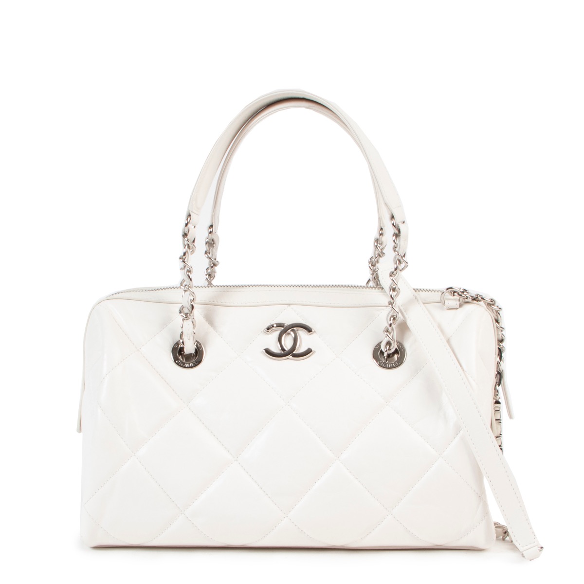Chanel All Day Long Boston Bag in Black Chevron Leather in United States