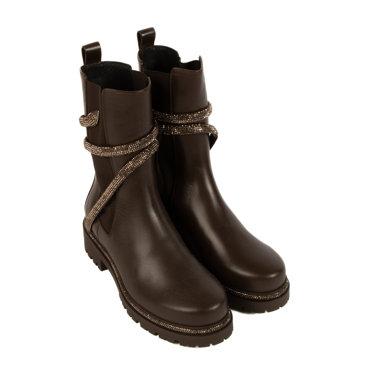 René Caovilla Cleo Crystal-embellished Ankle Boots - size 39