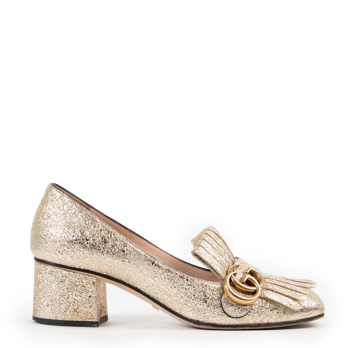 Gucci shop pumps gold