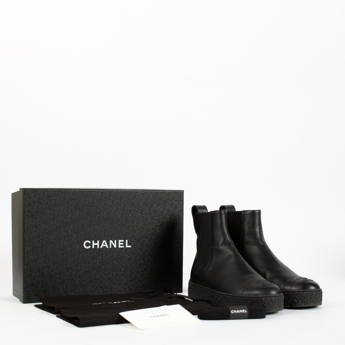 Chanel Black Ankle Boots - size 37.5 ○ Labellov ○ Buy and Sell