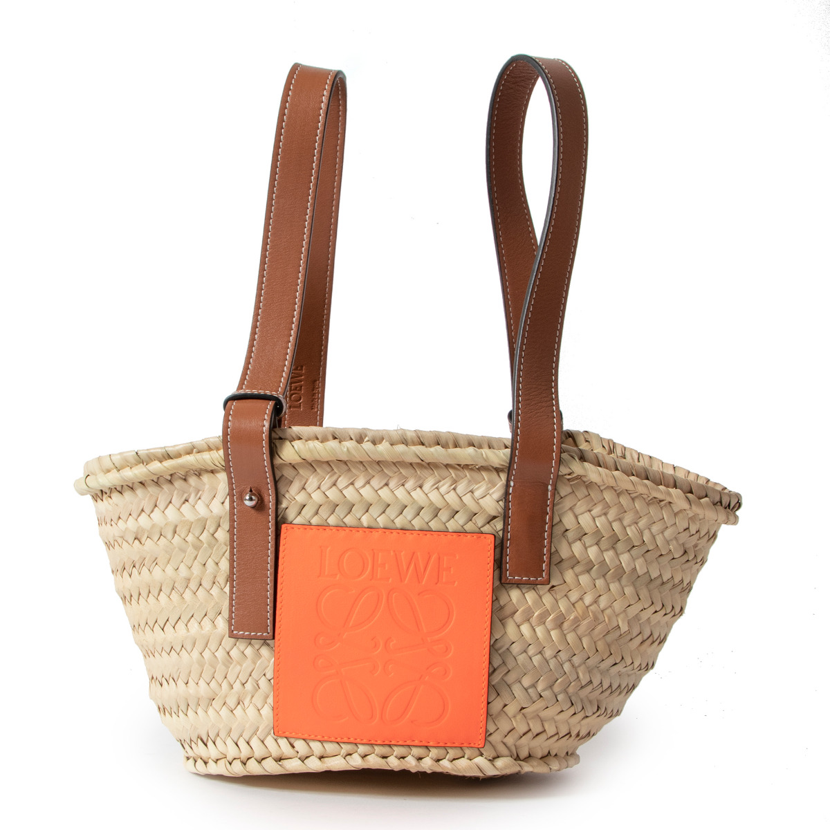 Loewe Small Leather-Trimmed Woven Basket Bag – Debsluxurycloset