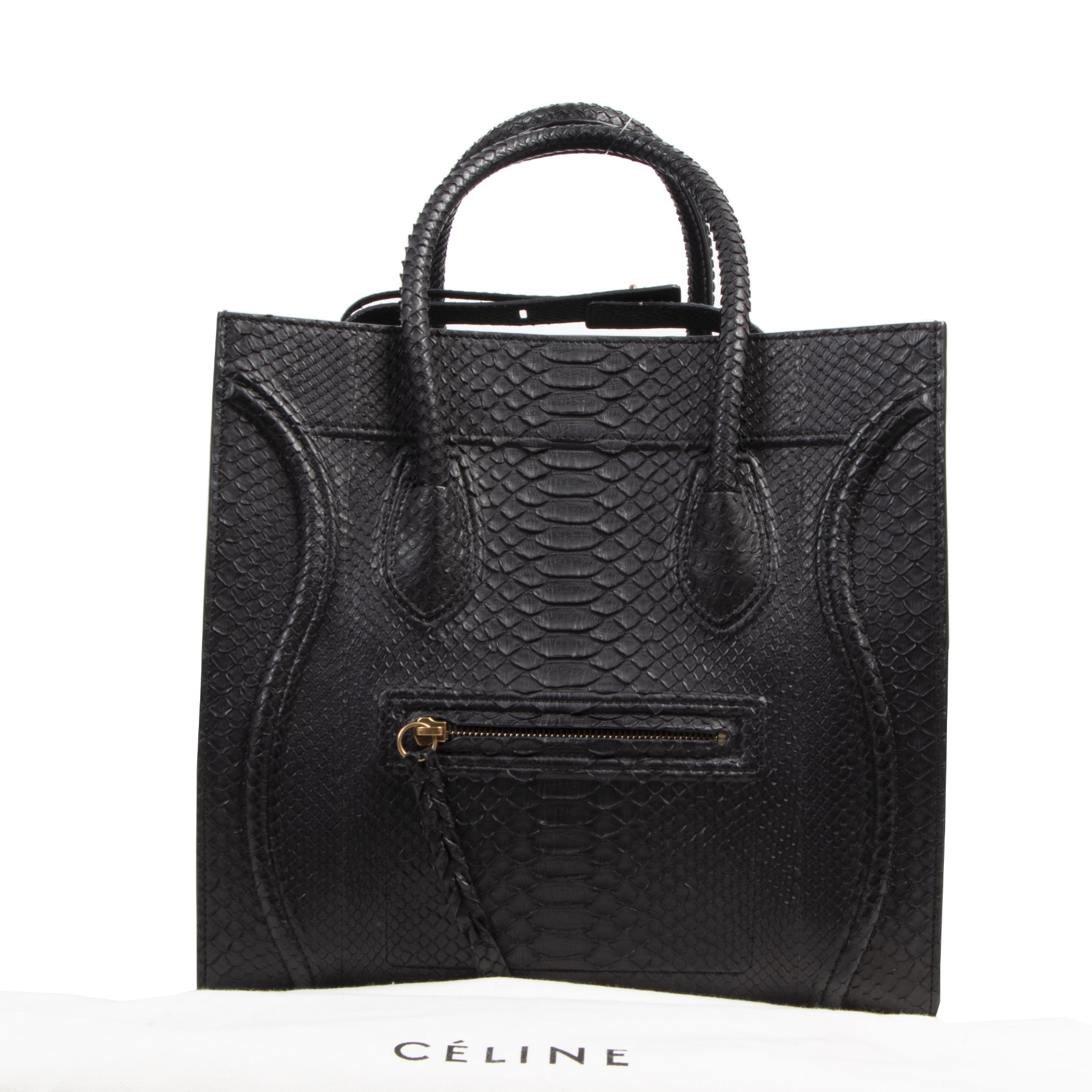 Celine Black Python Phantom Luggage Tote Labellov Buy and
