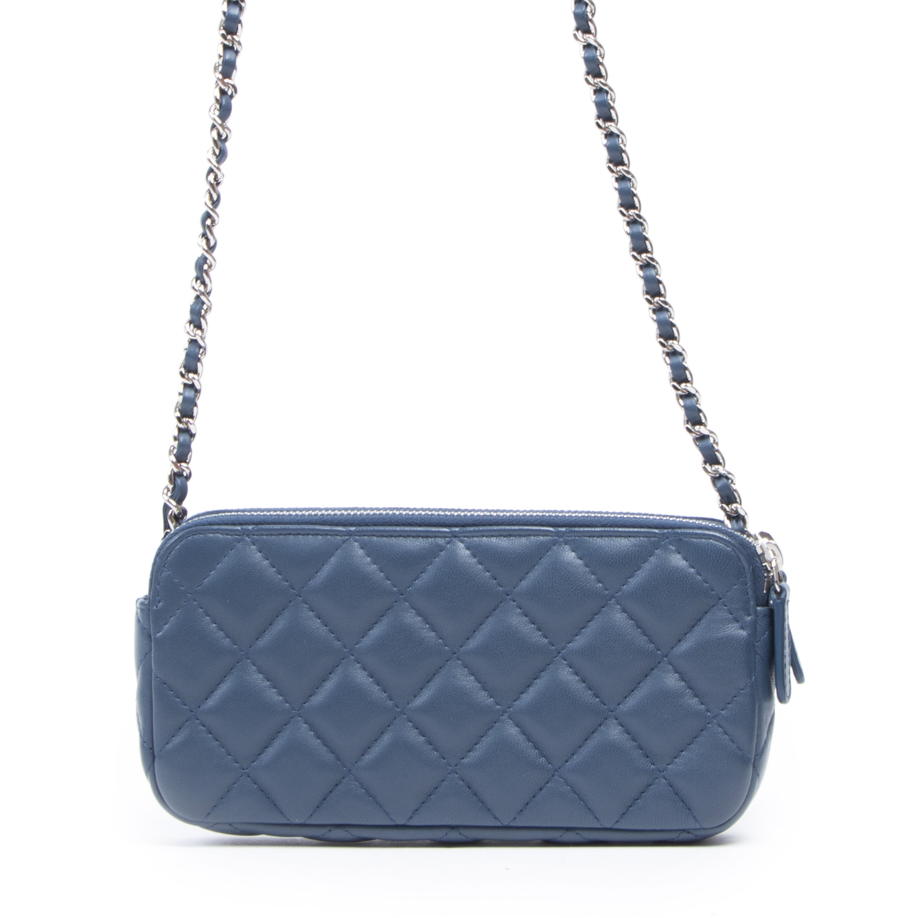Chanel Blue Wallet On Chain Double Zip Bag ○ Labellov ○ Buy and Sell  Authentic Luxury