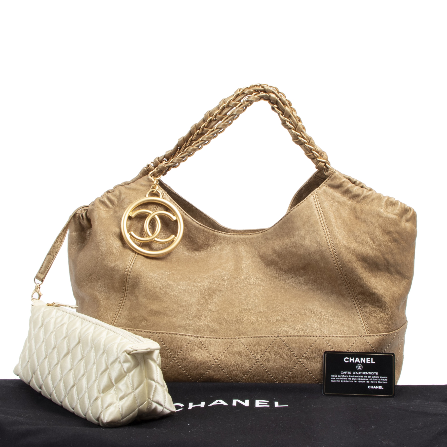 Chanel Coco Cabas Gold Leather Bag Labellov Buy And Sell Authentic Luxury