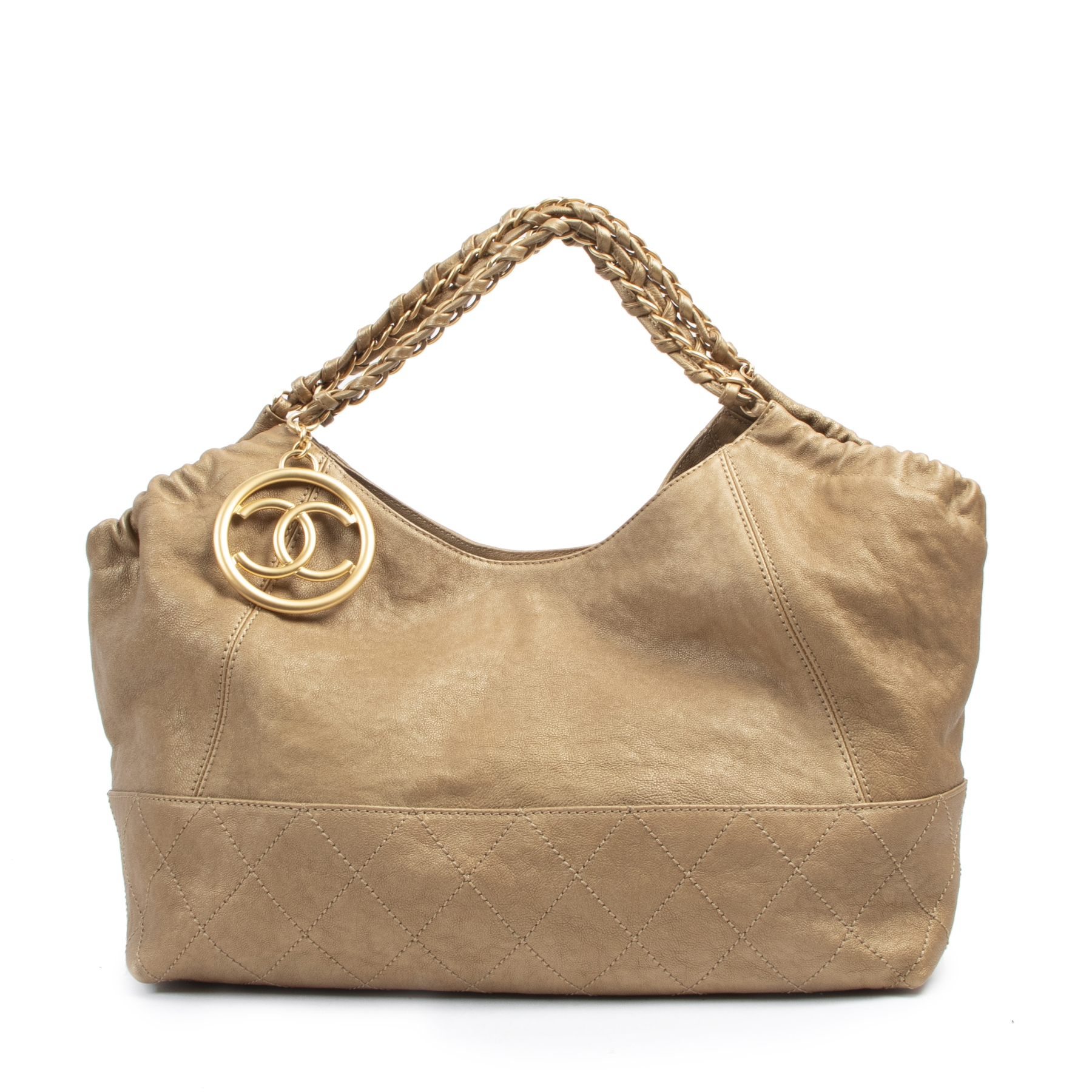 Chanel Coco Cabas Gold Leather Bag Labellov Buy and Sell Authentic Luxury