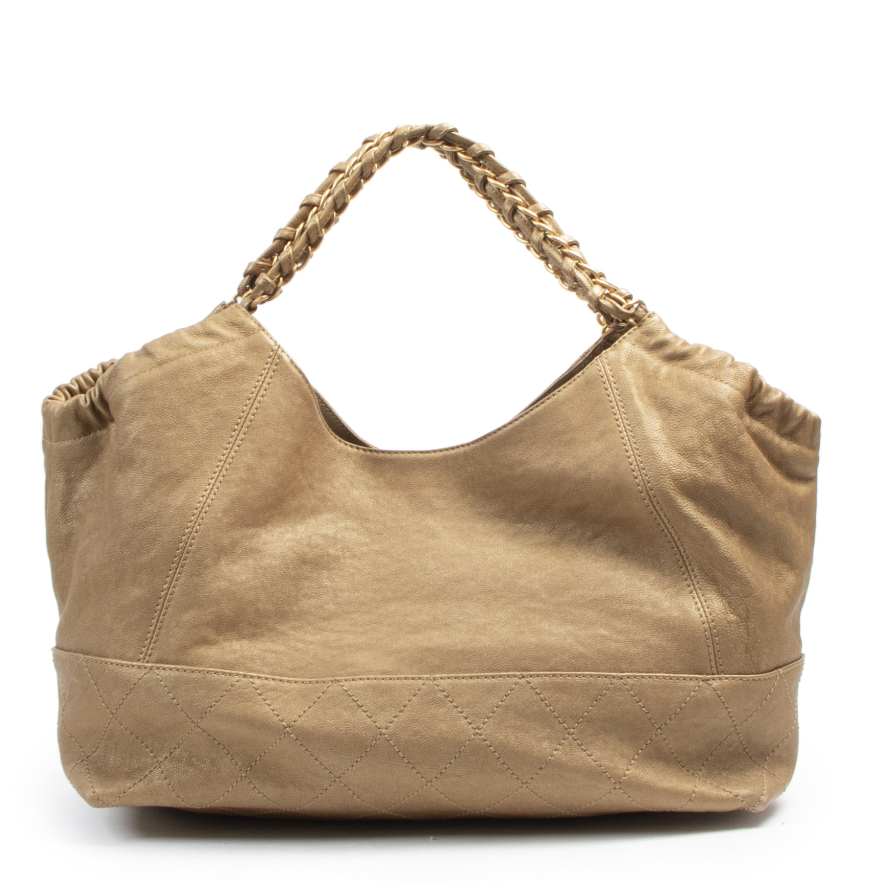 Chanel Coco Cabas Gold Leather Bag Labellov Buy And Sell Authentic Luxury
