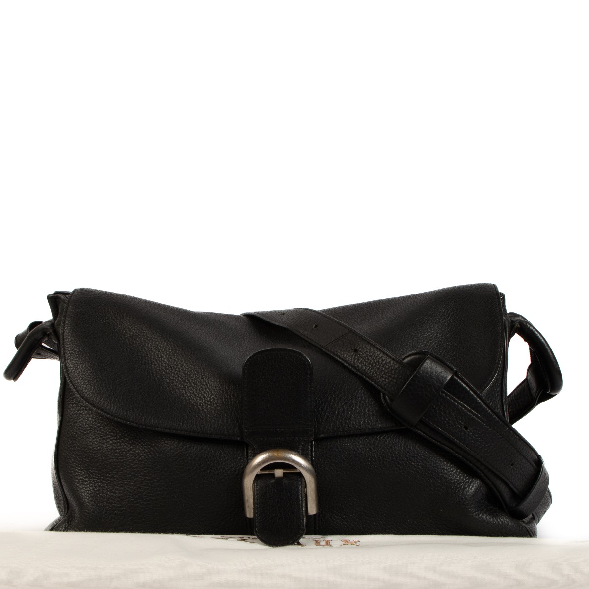 Delvaux Black Taurillon Soft Brillant Besace Shoulder Bag