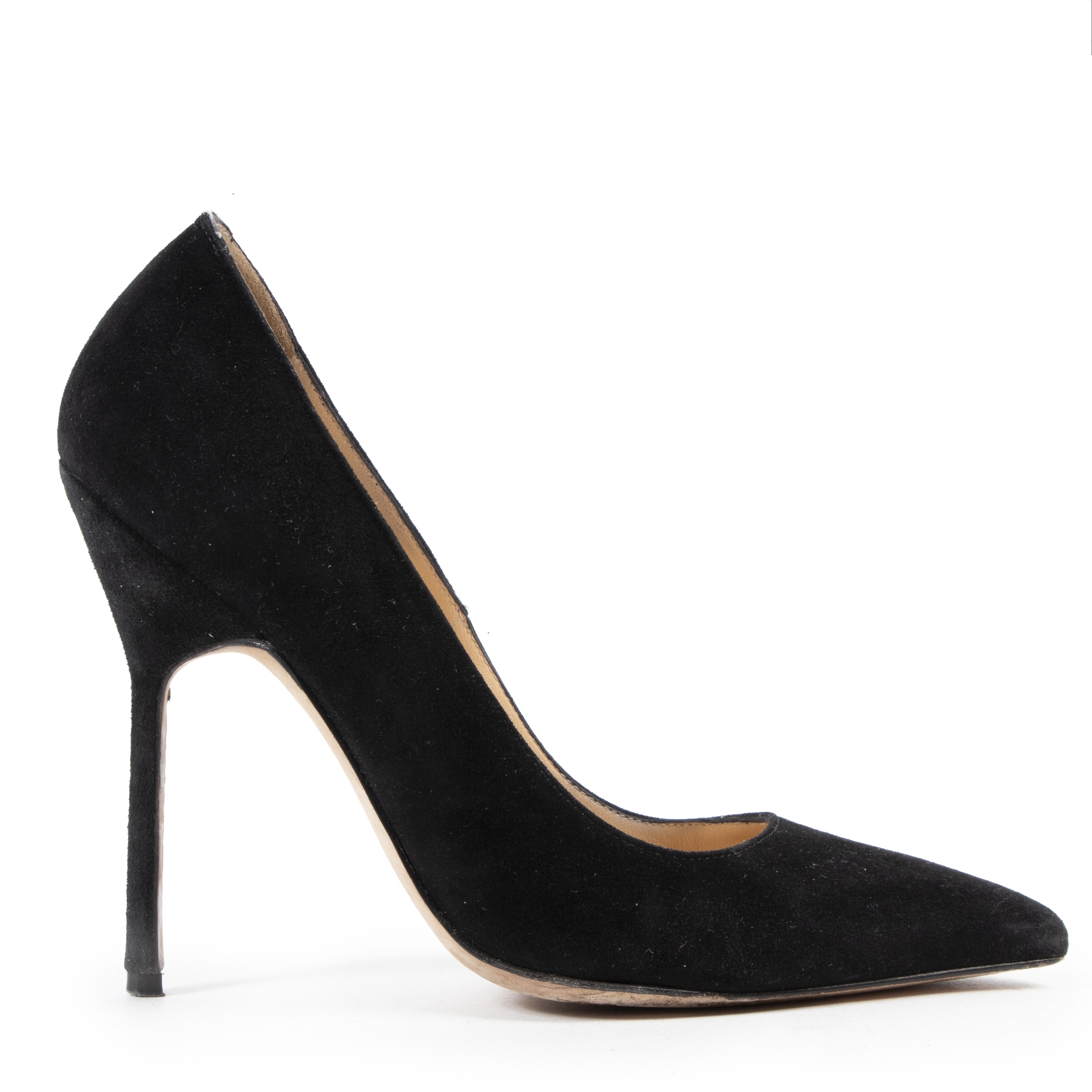Manolo Blahnik Black BB Suede Pointed Toe Pumps Size 35 Labellov Buy and Sell Authentic Luxury