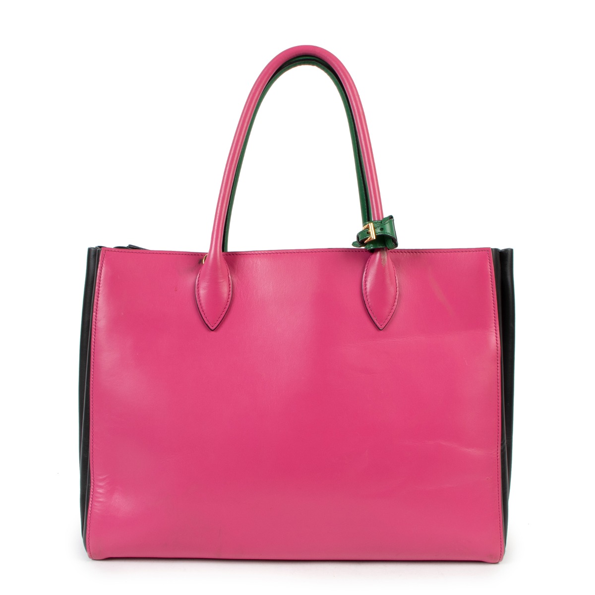 Prada Green/Pink Bibliothèque Shoulder Bag ○ Labellov ○ Buy and