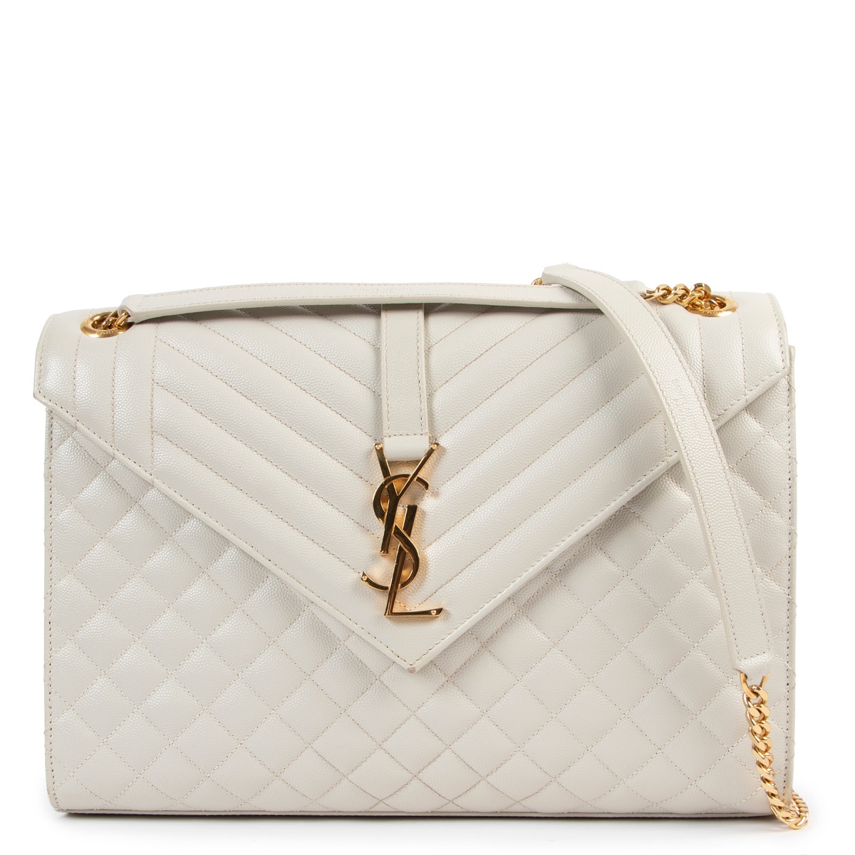 Saint laurent hotsell white envelope bag