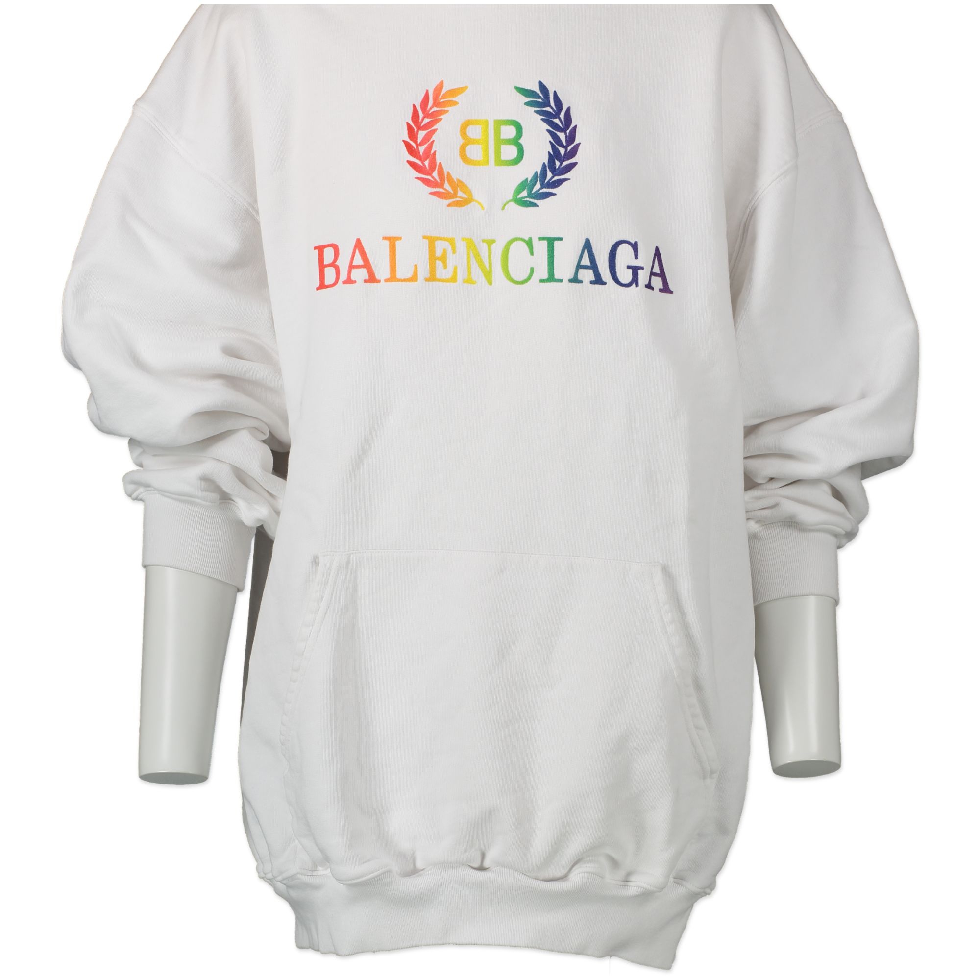 Balenciaga Rainbow Logo Embroidered Hoodie Size XS Labellov