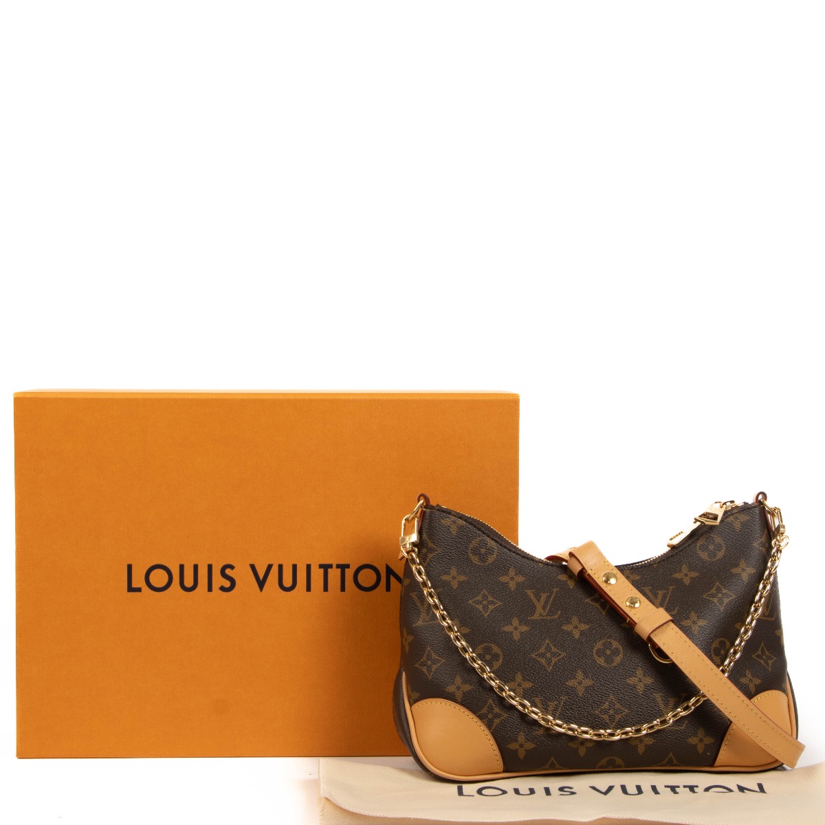 Louis Vuitton Boulogne bag Light brown Leather Cloth ref.87818 - Joli Closet
