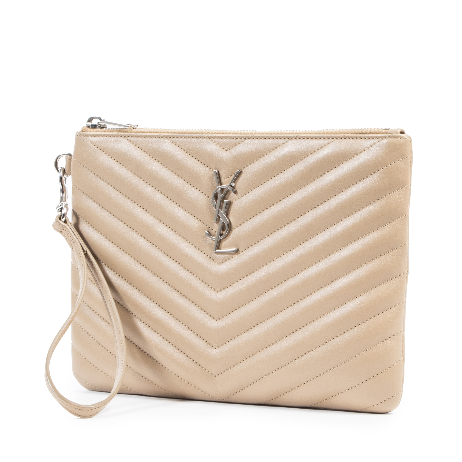 Ysl clutch outlet bag beige