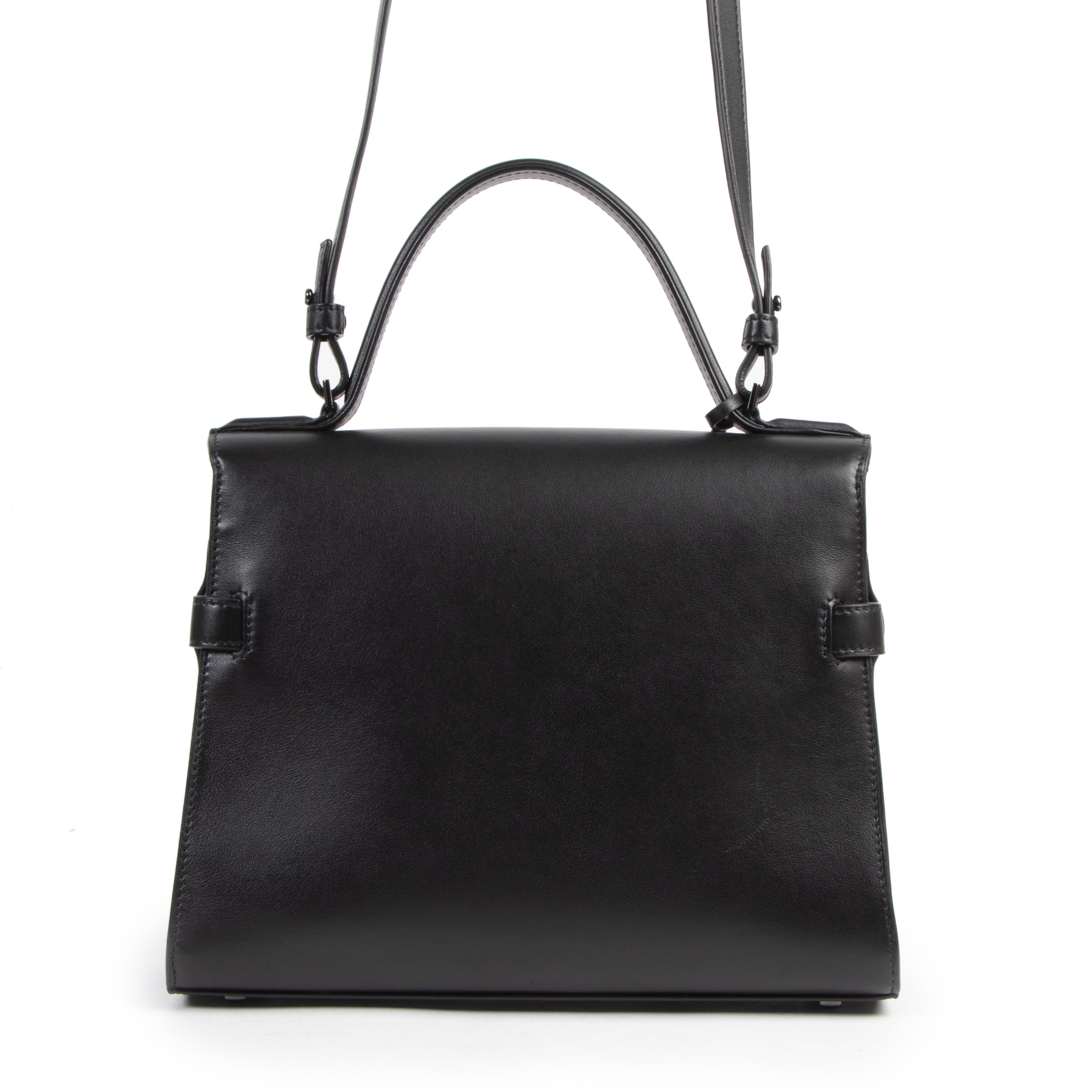 美品・ヴィンテージ【DELVAUX】TEMPETE ハンドバッグ Delvaux All Black Tempète MM + Strap ○ Labellov ○ Buy and