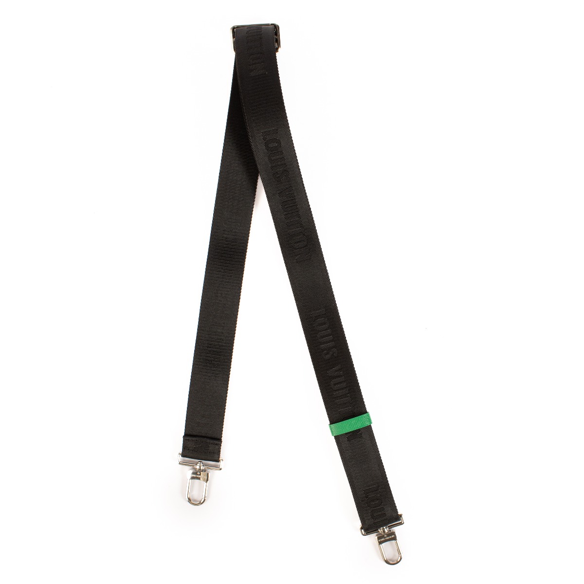 Louis Vuitton ラバーベルト ブラック/グリーン Louis Vuitton Black/Green Nylon Alpha Messenger Strap ○ Labellov