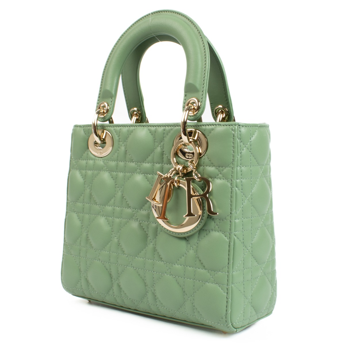 Christian Dior Pastel Peyote Green Small Lady Dior My AbCDior Bag