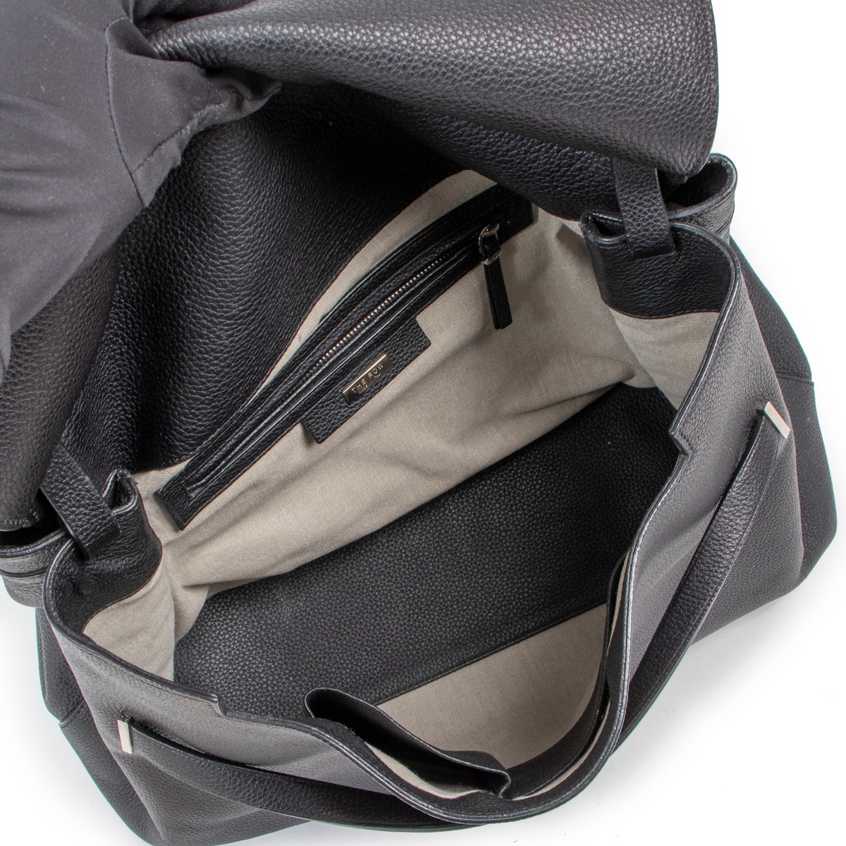 The Row Top Handle 14 Black Leather Shoulder Bag ○ Labellov