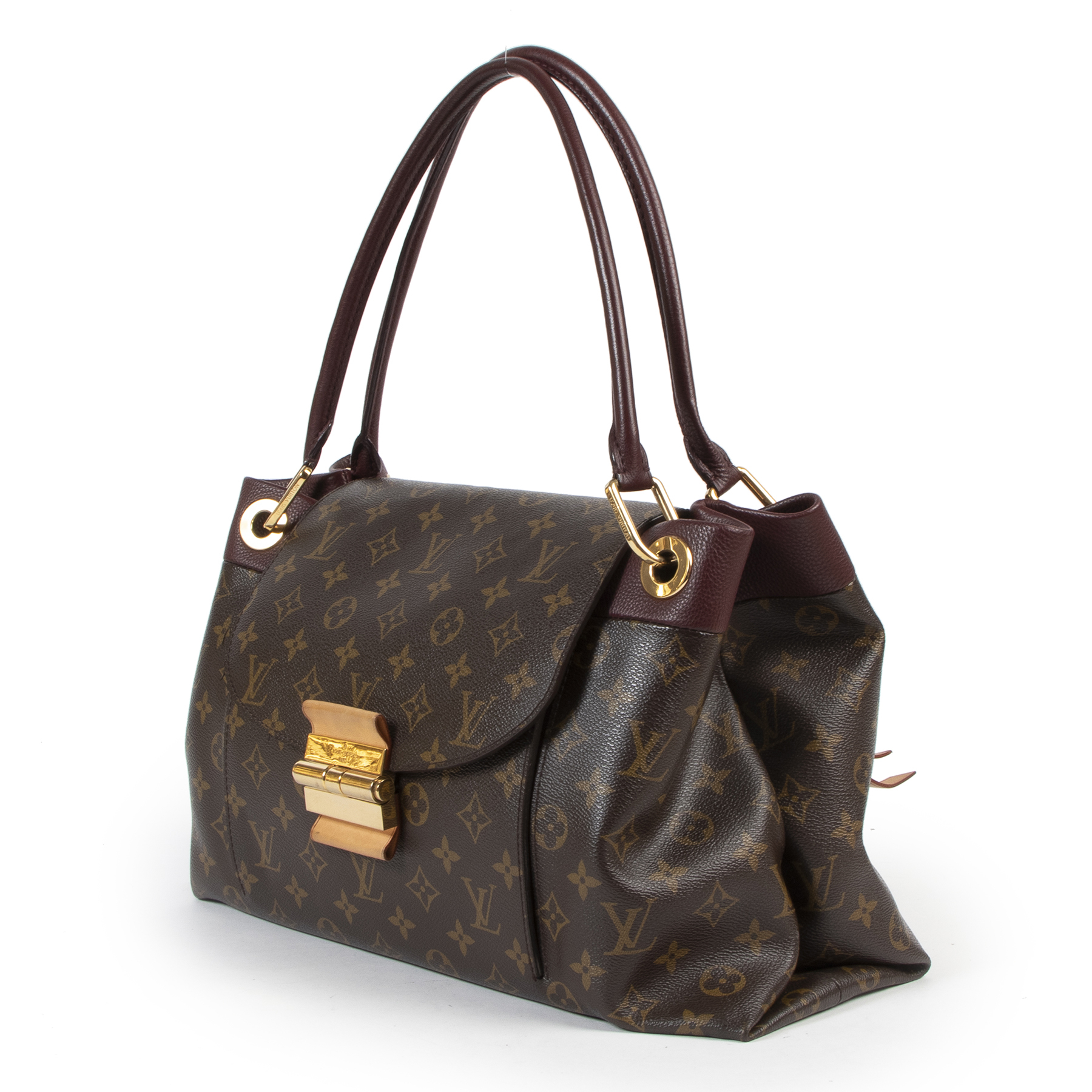 Louis vuitton burgundy leather new arrivals bag