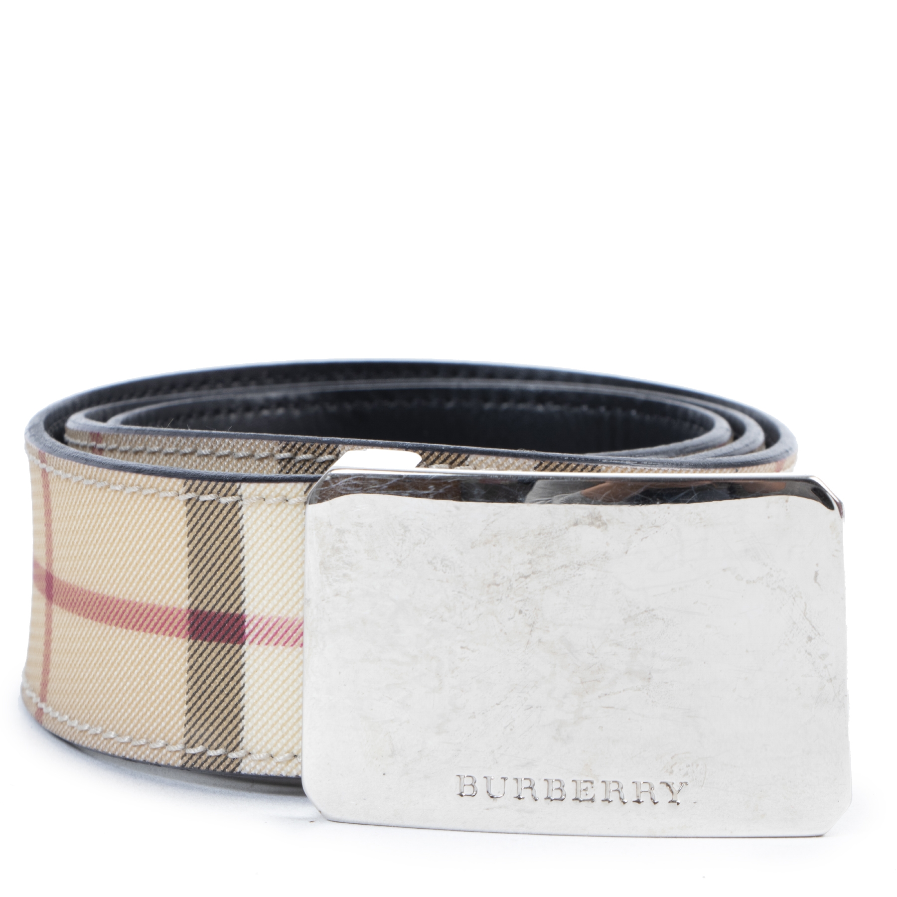 Fabric belt Burberry Beige size S International in Cloth - 35368656