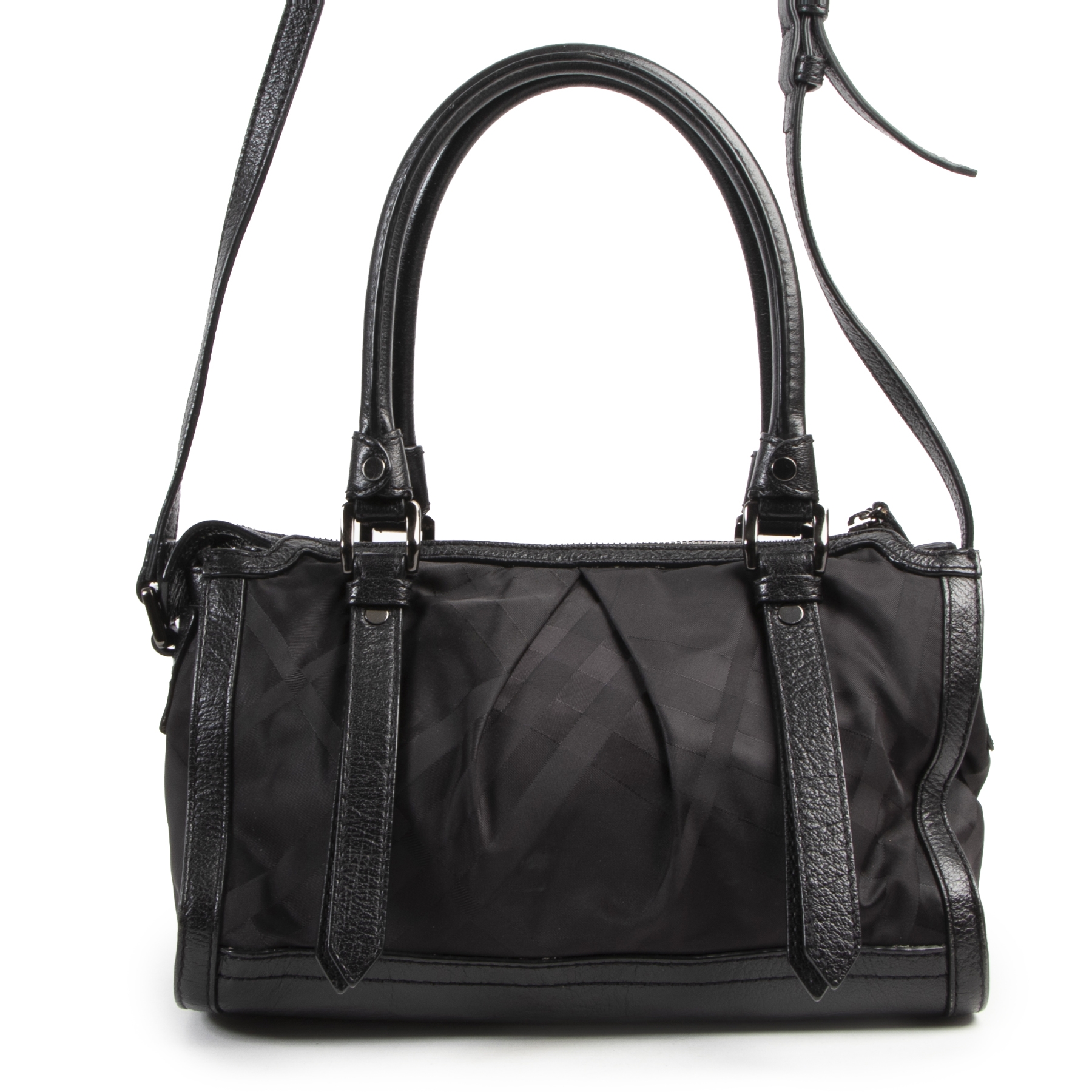 Burberry Black Striped Nylon Bag Labellov Buy and Sell