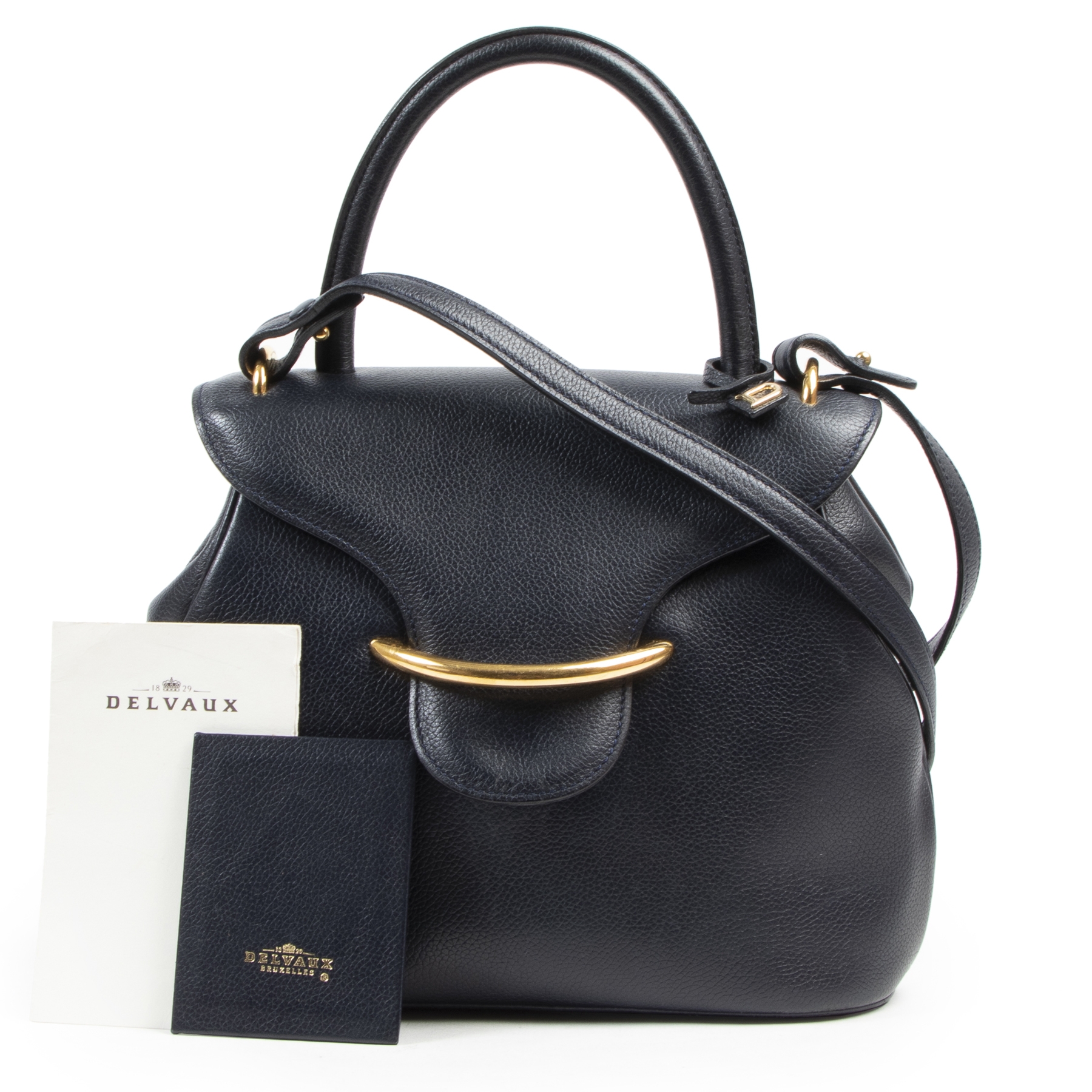 Delvaux Dark Blue Vintage Tempete PM ○ Labellov ○ Buy and Sell
