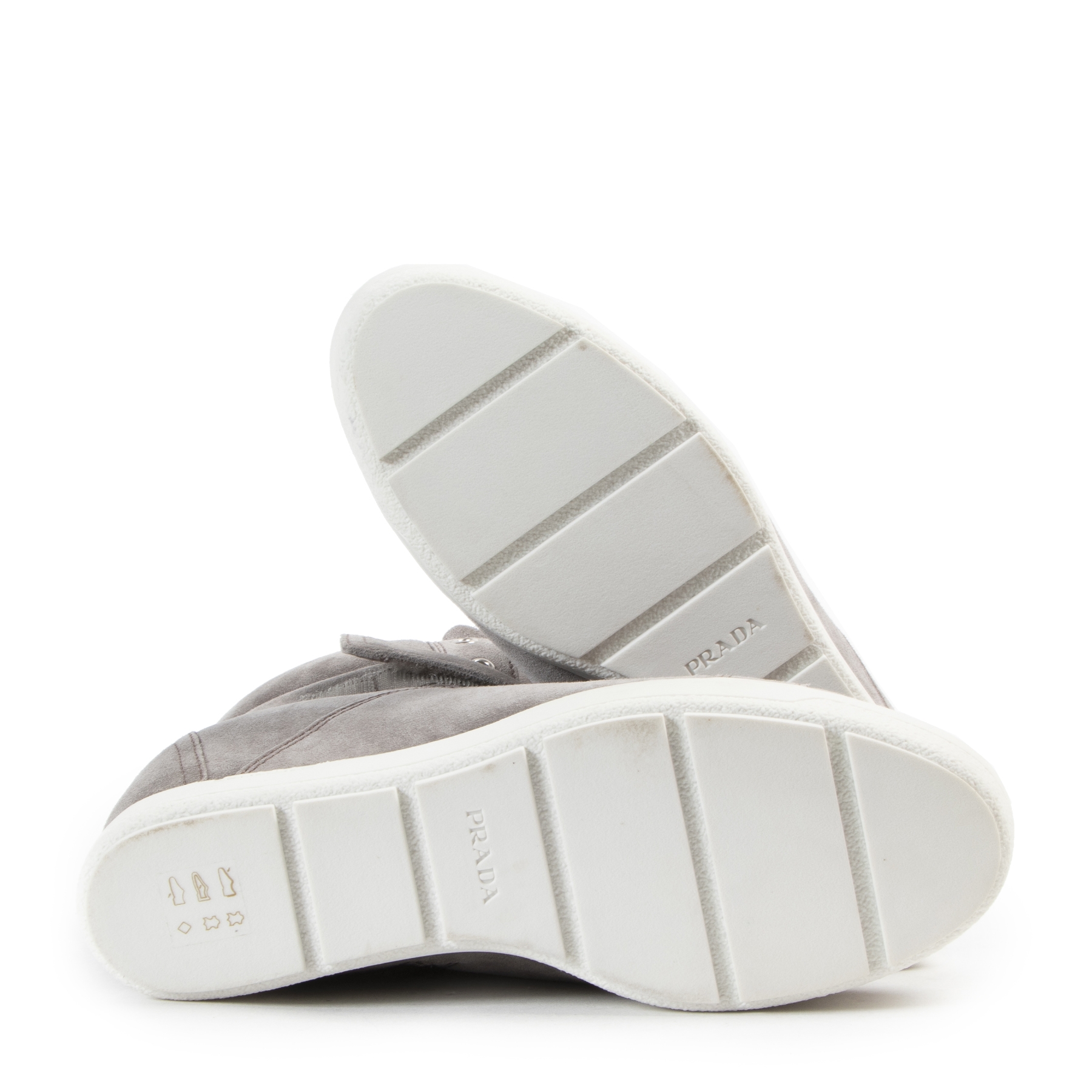 Prada Grey Suede Wedge Sneakers - size 37 ○ Labellov ○ Buy