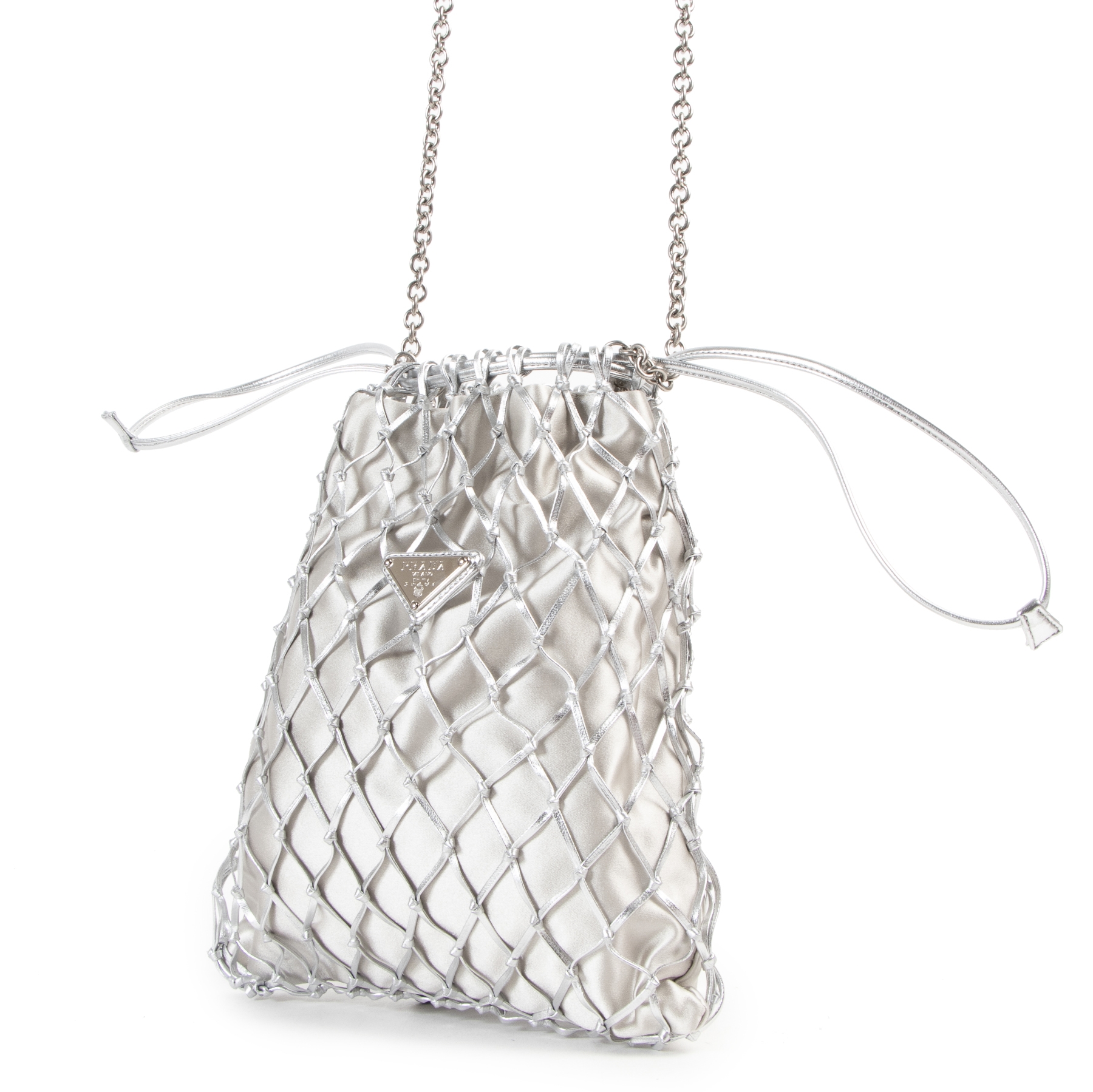 Prada silk net on sale bag