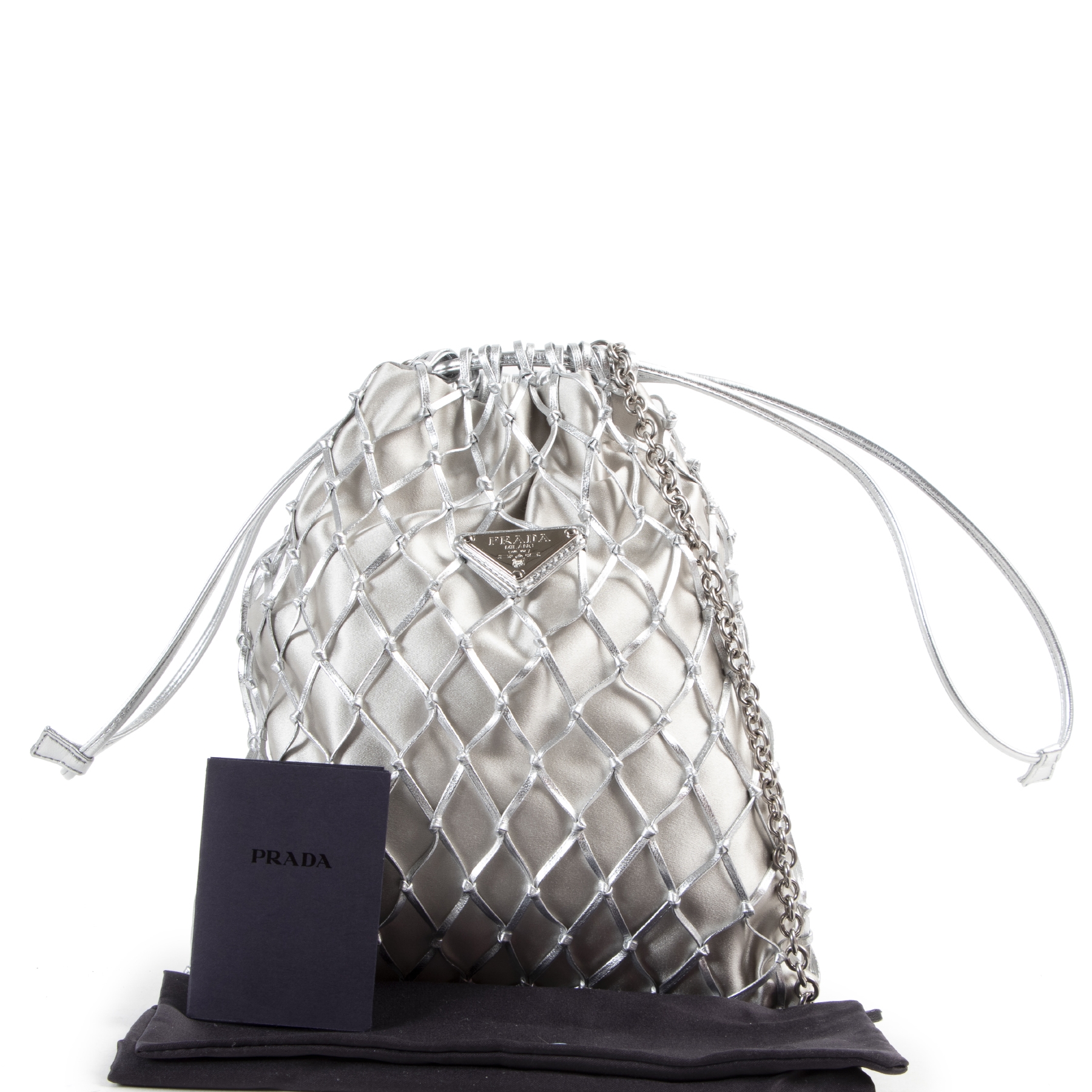 Prada silk net bag best sale