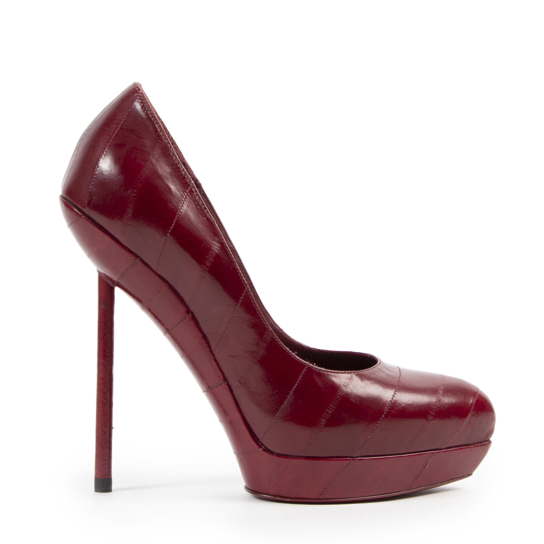 burgundy platform heels