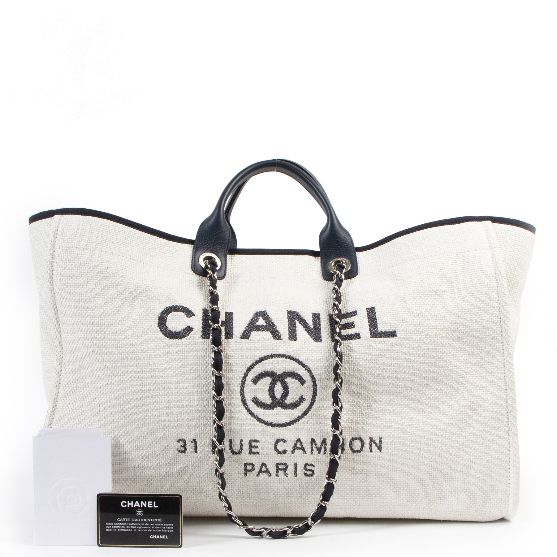 Chanel Deauville XL Canvas Tote Bag ○ Labellov ○ Buy and Sell