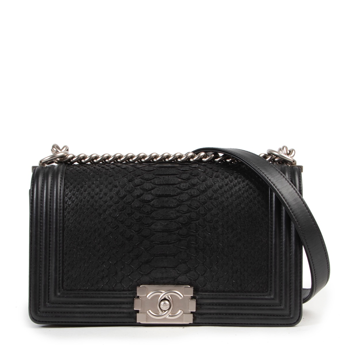 Chanel black new arrivals python bag