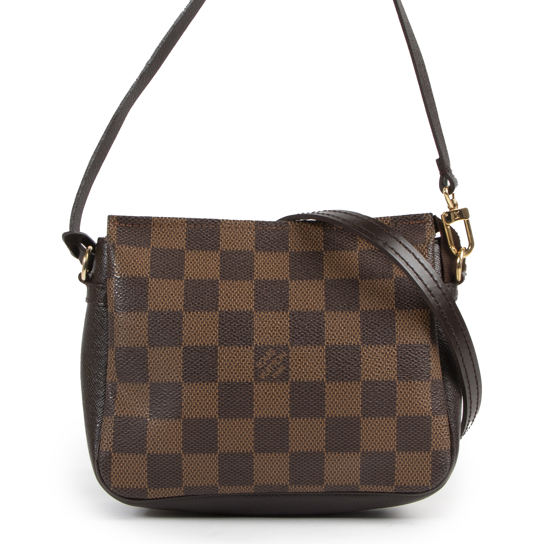 Louis vuitton damier ebene trousse make up bag 2025 pochette