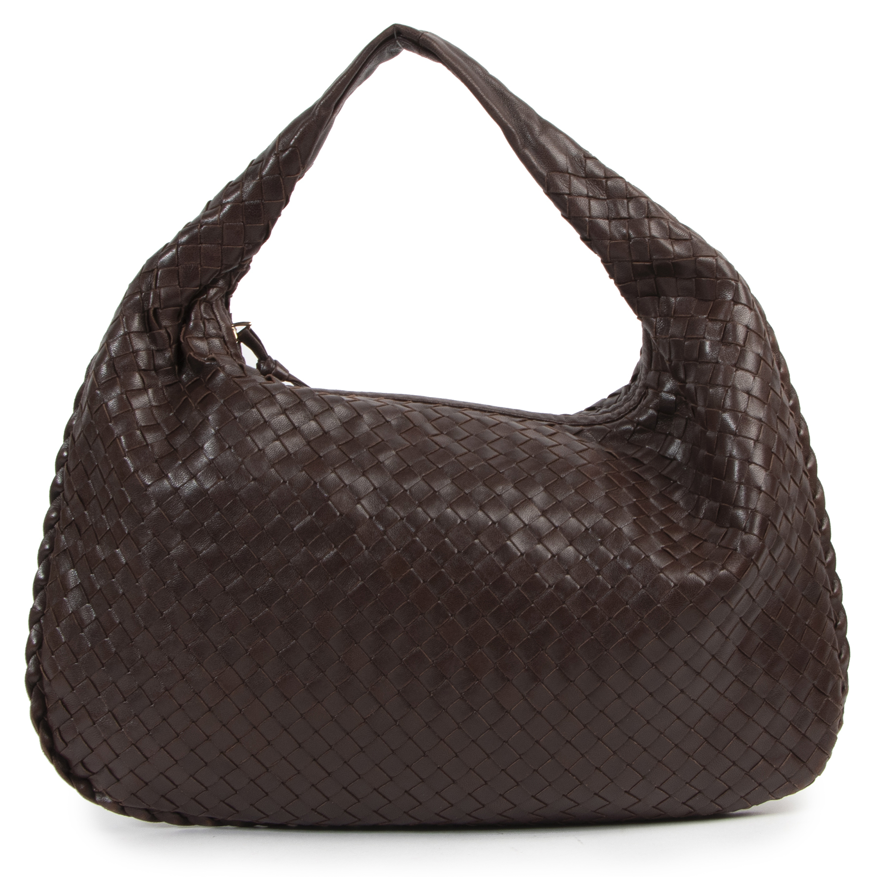 Bottega Veneta Brown Intrecciato Woven Leather Hobo Bag