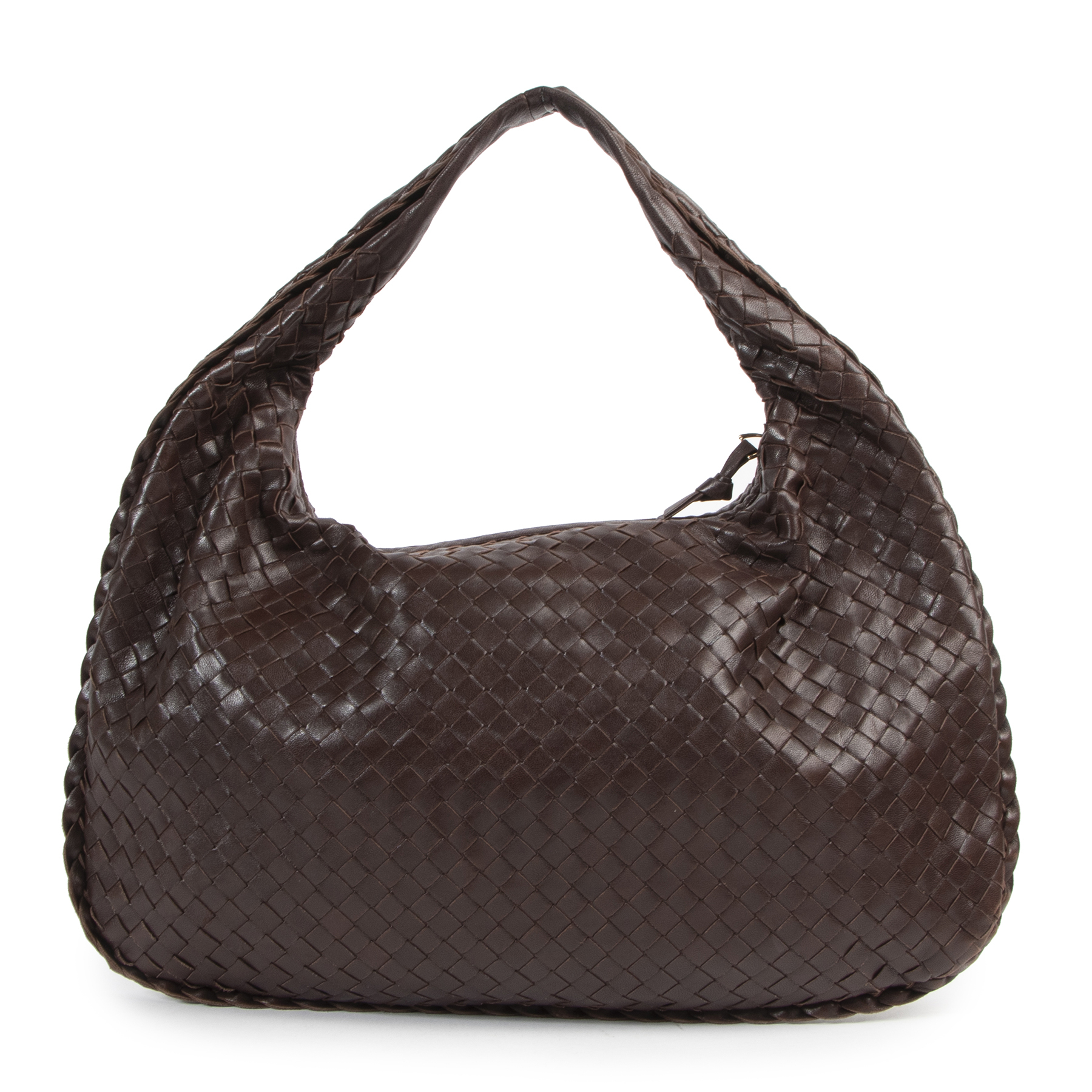 Bottega Veneta Brown Intrecciato Woven Leather Hobo Bag